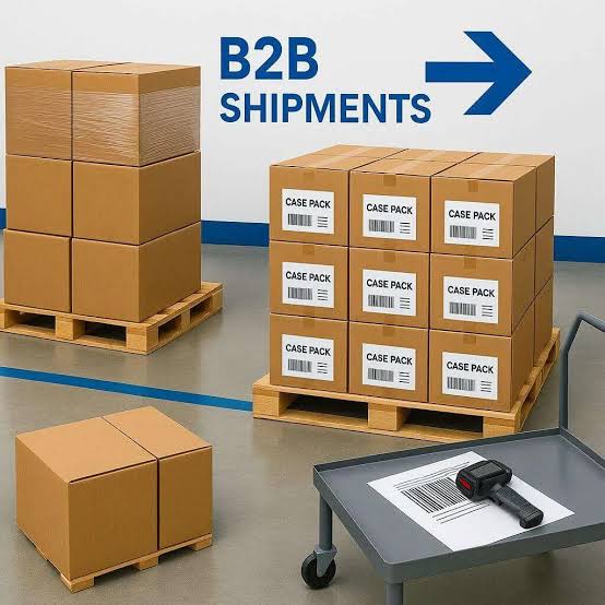 Wholesale liquidation pallets stacked in warehouse ready to ship